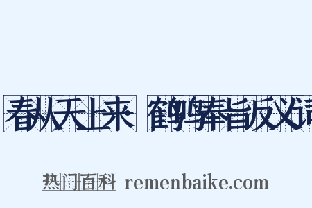 春从天上来·鹤鸣奉旨反义词是什么意思的图片